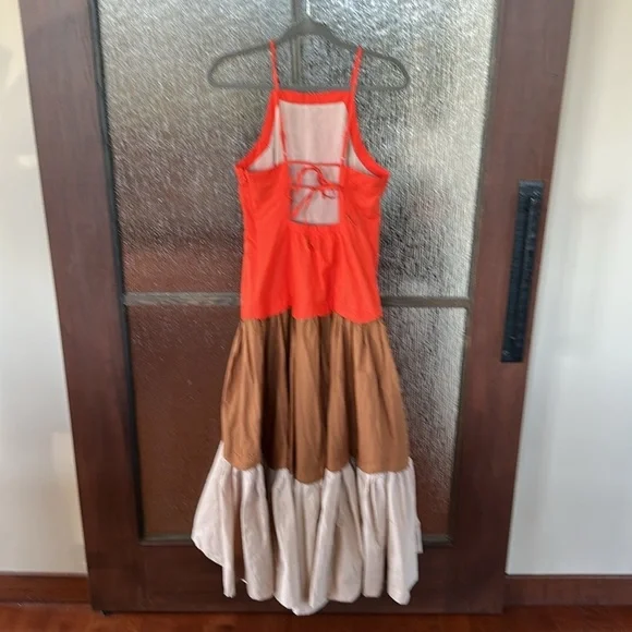 Maeve halter tiered maxi dress size Women